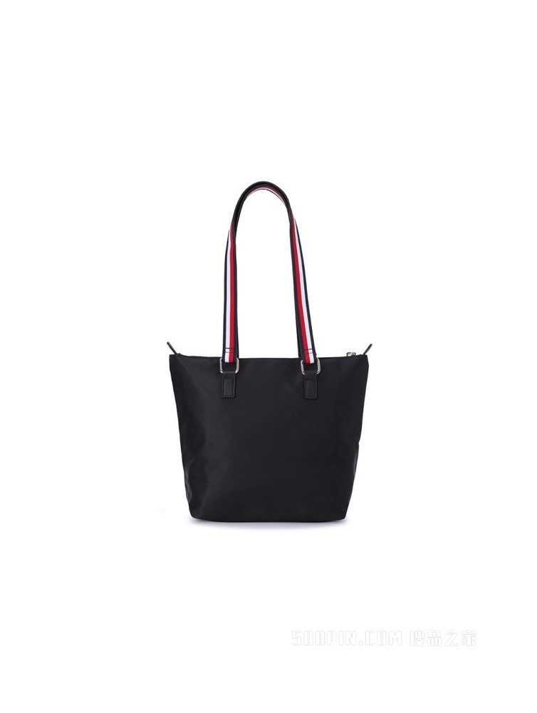 Tommy 22新款春季女装休闲简约金属LOGO条纹织带单肩包礼品11164
