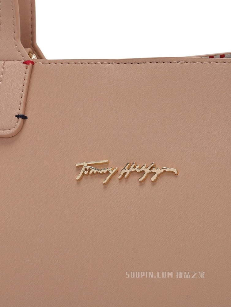Tommy 22新款春夏女装时尚金属LOGO标可卸肩带手提托特包11348
