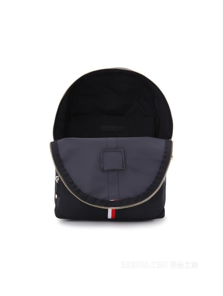 Tommy 22新款春夏女装时尚金属LOGO红白蓝织带双肩背包AW0AW11338