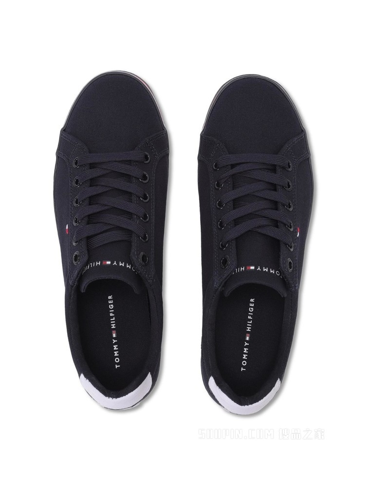 Tommy 22新款春夏女装时尚拼色小绣标系带休闲帆布鞋FW0FW06178