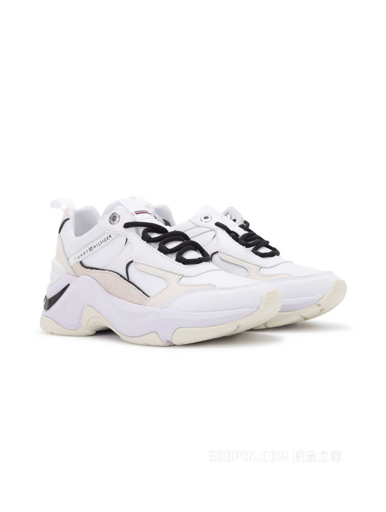 Tommy 22新款春季女装休闲拼接厚底增高系带老爹鞋运动鞋06068
