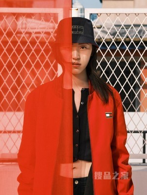 Tommy【新春系列】22新款虎年女装新年红印花双面戴渔夫帽11159