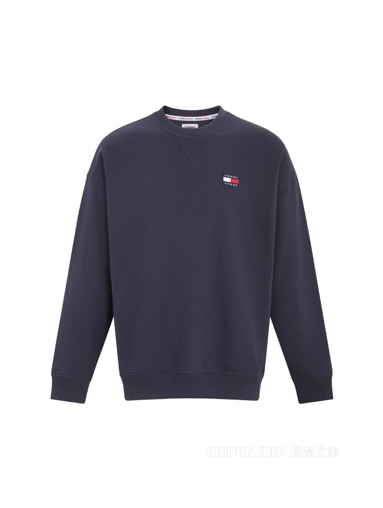 Tommy【特殊系列】22新款春夏男装时尚旗标刺绣圆领套头卫衣14918