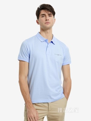 Tommy 春夏男装商务休闲纯棉透气印花LOGO修身短袖POLO衫18282
