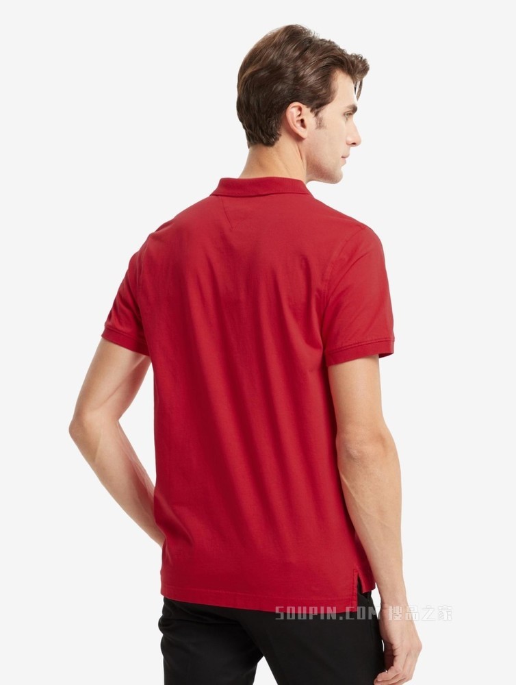 Tommy 春夏男装商务休闲纯棉透气印花LOGO修身短袖POLO衫18282