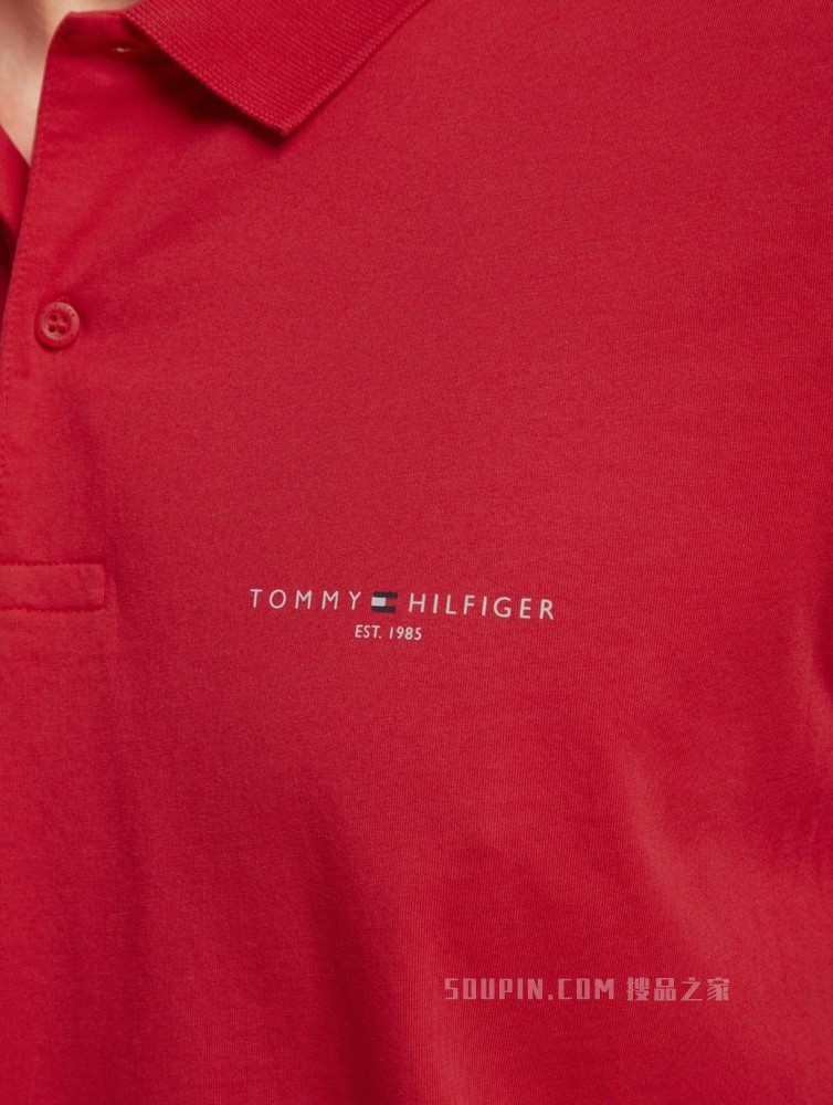 Tommy 春夏男装商务休闲纯棉透气印花LOGO修身短袖POLO衫18282
