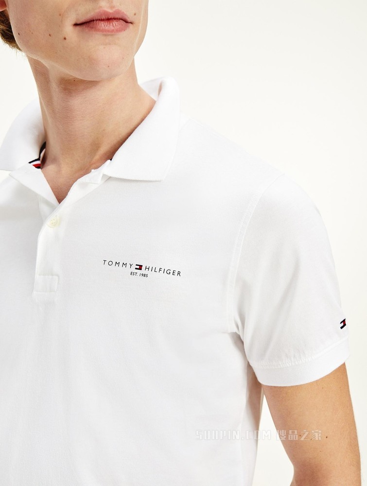 Tommy 春夏男装商务休闲纯棉透气印花LOGO修身短袖POLO衫18282