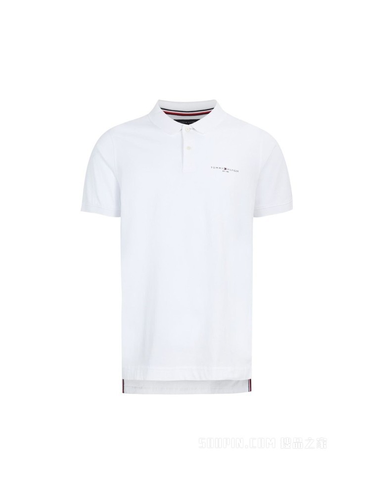 Tommy 春夏男装商务休闲纯棉透气印花LOGO修身短袖POLO衫18282