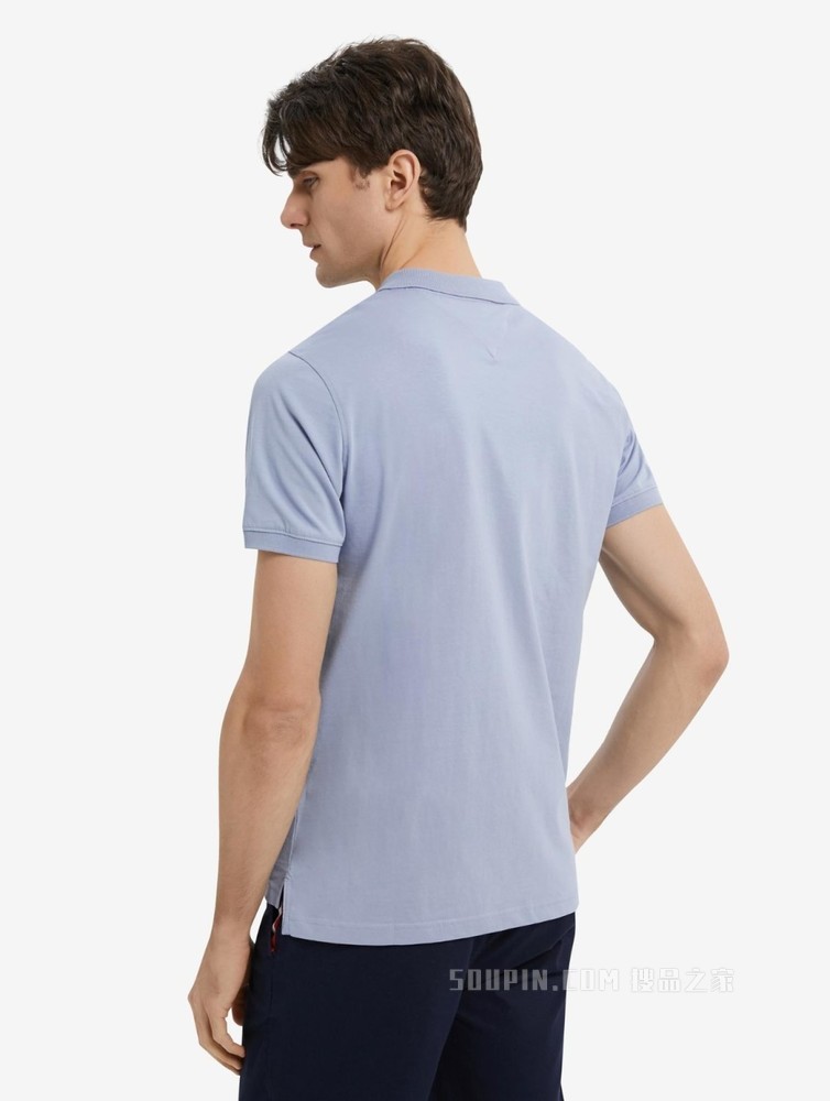 Tommy 春夏男装商务休闲纯棉透气印花LOGO修身短袖POLO衫18282