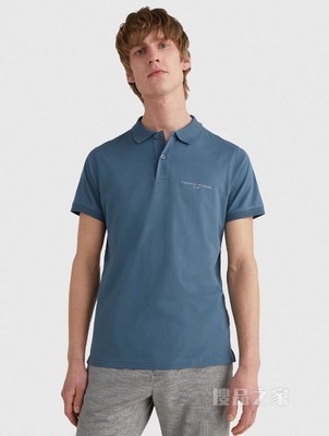 Tommy 春夏男装商务休闲纯棉透气印花LOGO修身短袖POLO衫18282