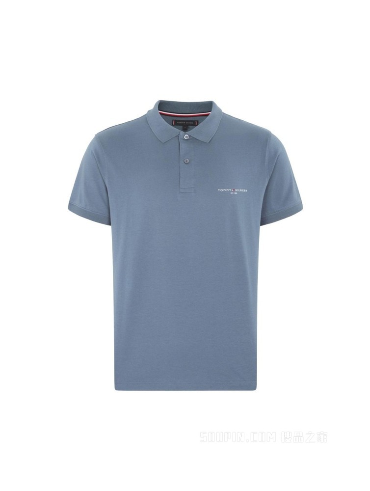 Tommy 春夏男装商务休闲纯棉透气印花LOGO修身短袖POLO衫18282