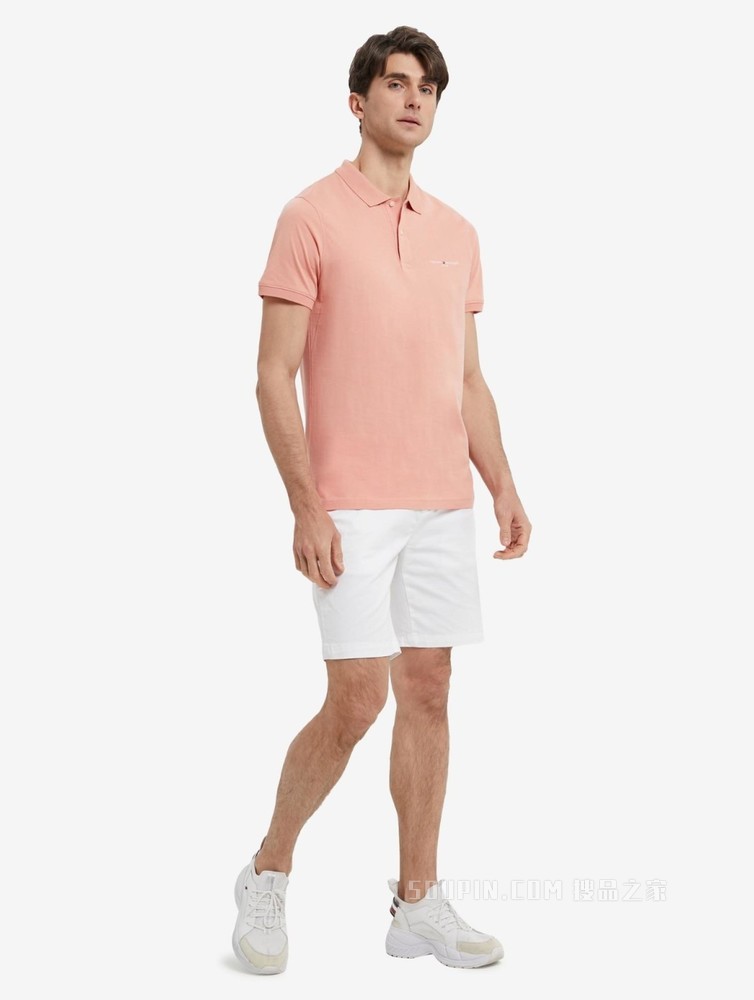 Tommy 春夏男装商务休闲纯棉透气印花LOGO修身短袖POLO衫18282
