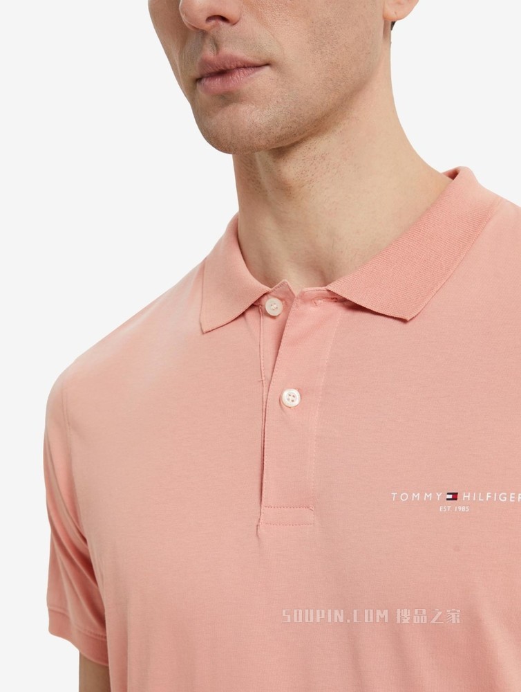 Tommy 春夏男装商务休闲纯棉透气印花LOGO修身短袖POLO衫18282