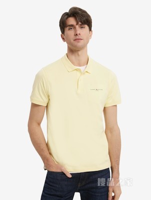 Tommy 春夏男装商务休闲纯棉透气印花LOGO修身短袖POLO衫18282