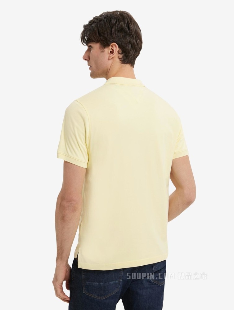 Tommy 春夏男装商务休闲纯棉透气印花LOGO修身短袖POLO衫18282