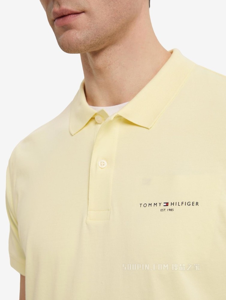 Tommy 春夏男装商务休闲纯棉透气印花LOGO修身短袖POLO衫18282