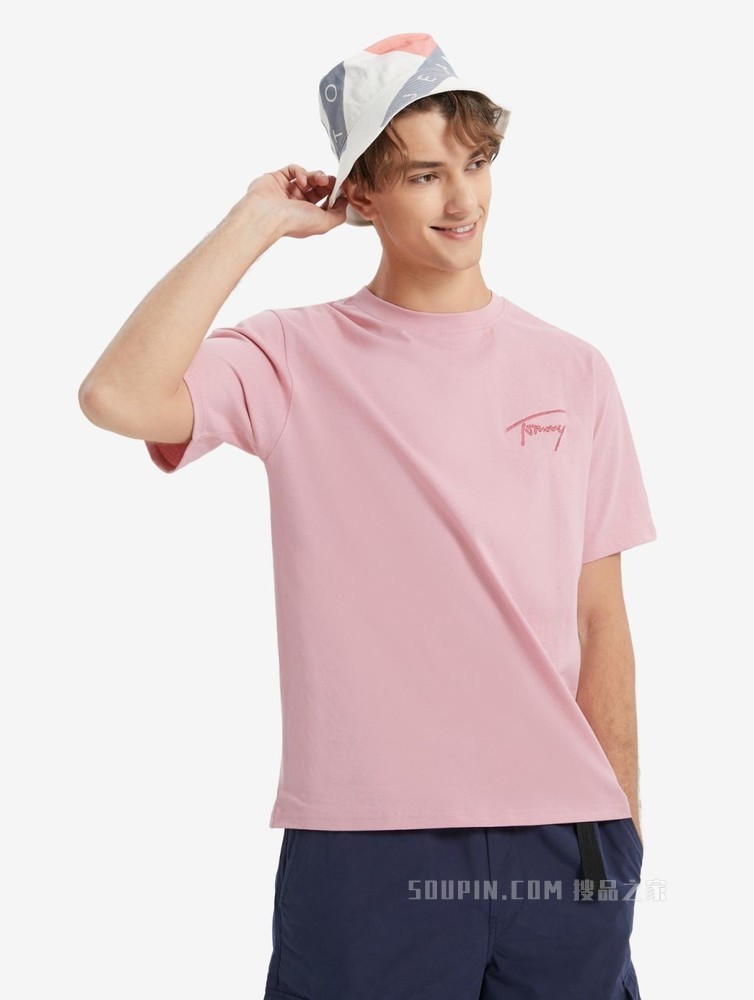 Tommy 22新款春夏男女同款经典时尚纯棉字母刺绣短袖T恤13398