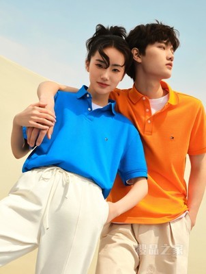 Tommy 春夏男装时尚珠地棉网眼透气刺绣翻领修身短袖POLO衫04266
