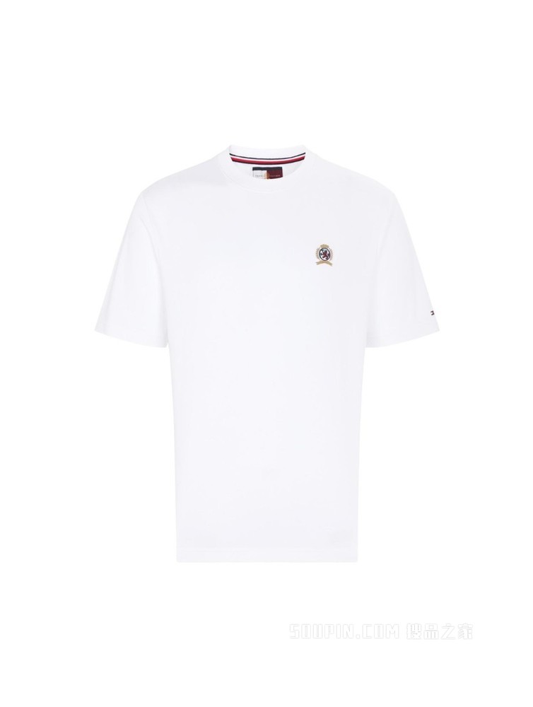 Tommy 22新款春夏男装时尚徽章刺绣圆领宽松短袖T恤MW0MW28673