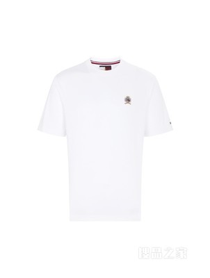 Tommy 22新款春夏男装时尚徽章刺绣圆领宽松短袖T恤MW0MW28673