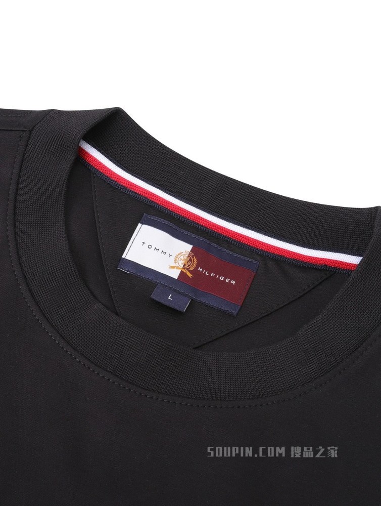 Tommy 22新款春夏男装时尚徽章刺绣圆领宽松短袖T恤MW0MW28673