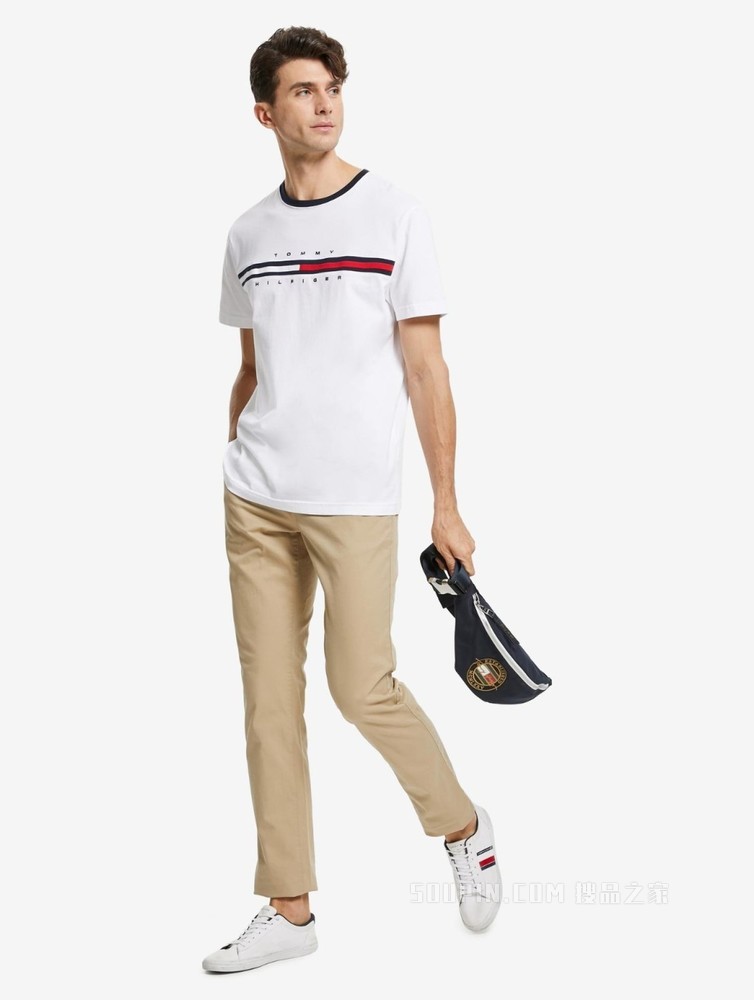 Tommy 男装经典百搭纯棉刺绣LOGO圆领短袖T恤C817849807
