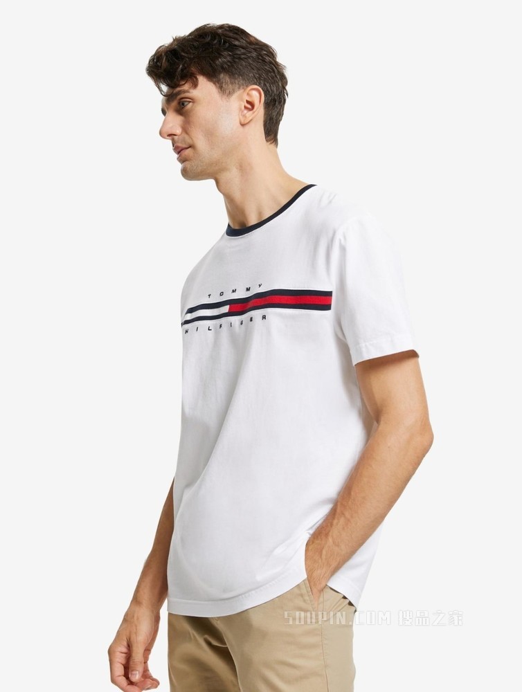 Tommy 男装经典百搭纯棉刺绣LOGO圆领短袖T恤C817849807
