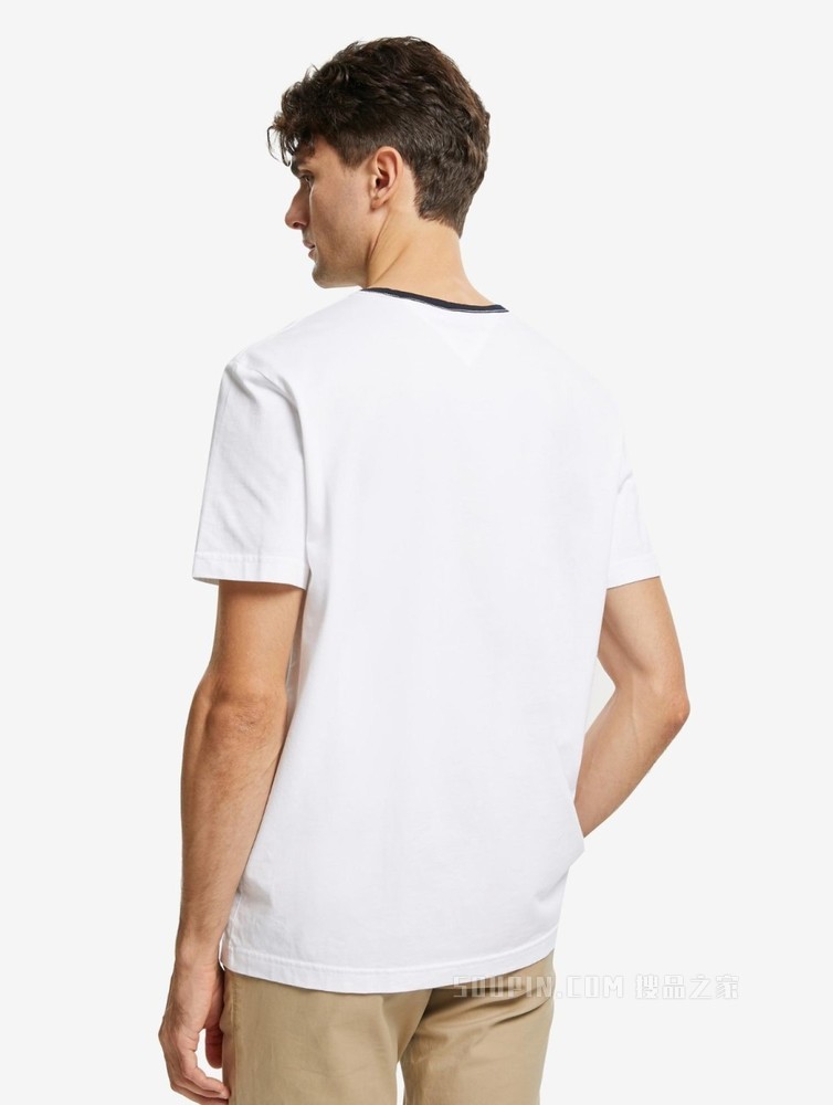Tommy 男装经典百搭纯棉刺绣LOGO圆领短袖T恤C817849807