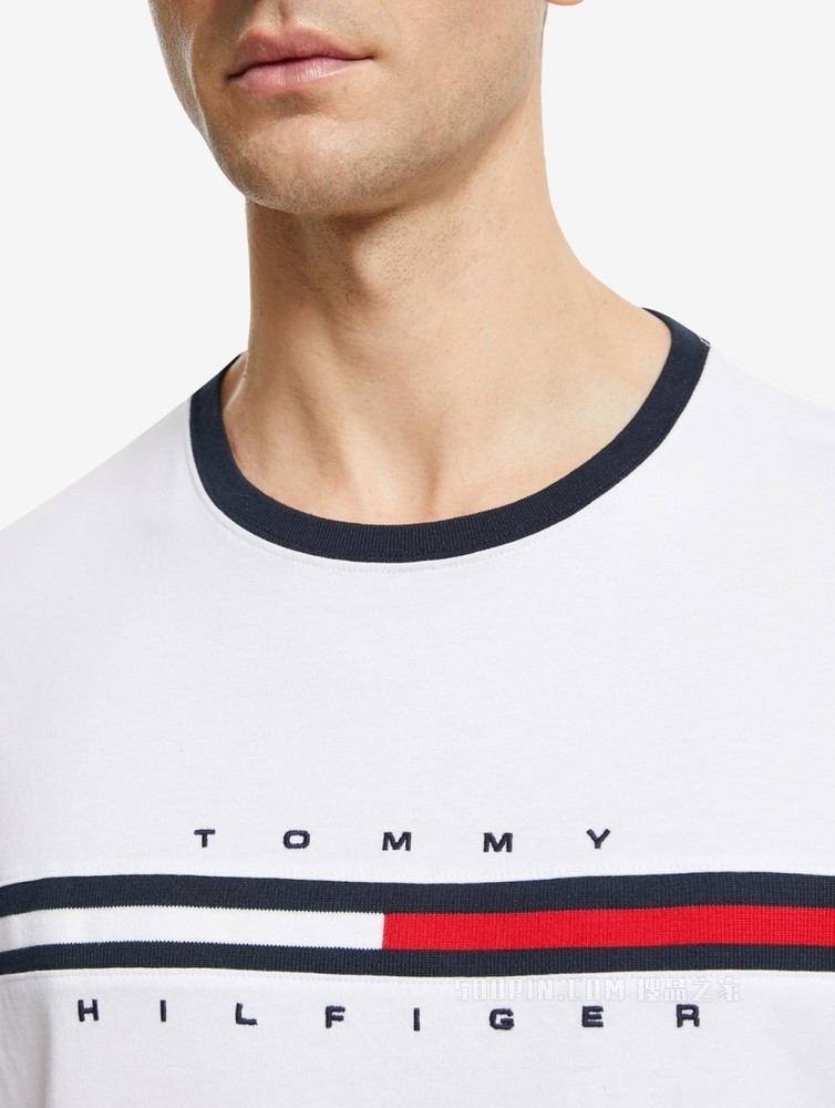 Tommy 男装经典百搭纯棉刺绣LOGO圆领短袖T恤C817849807