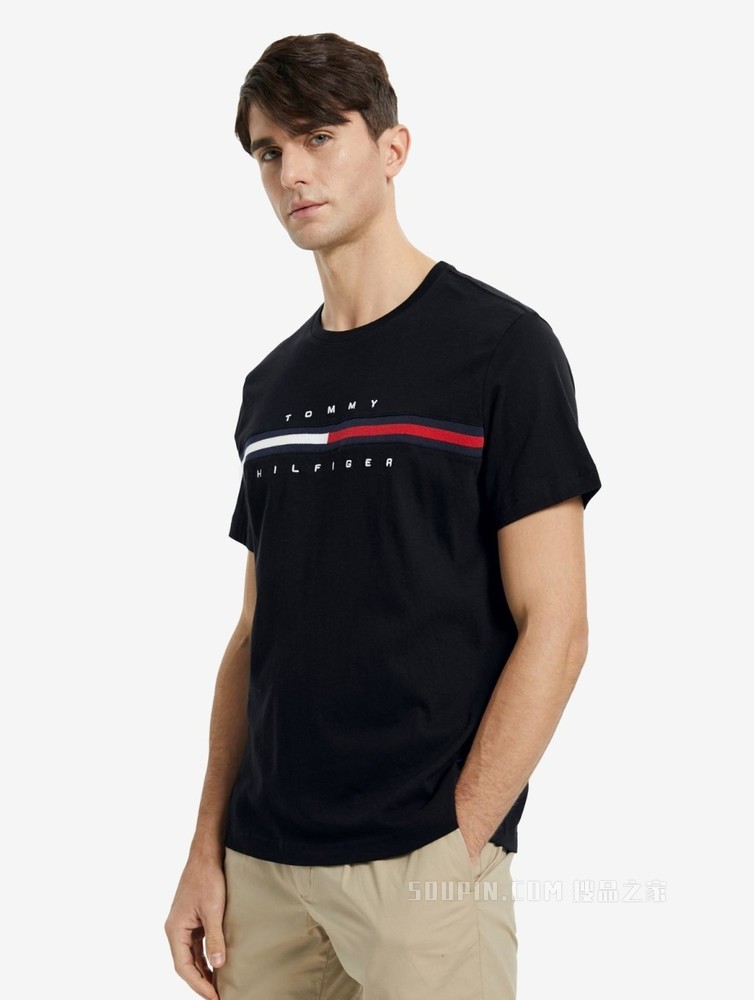 Tommy 男装经典百搭纯棉刺绣LOGO圆领短袖T恤C817849807