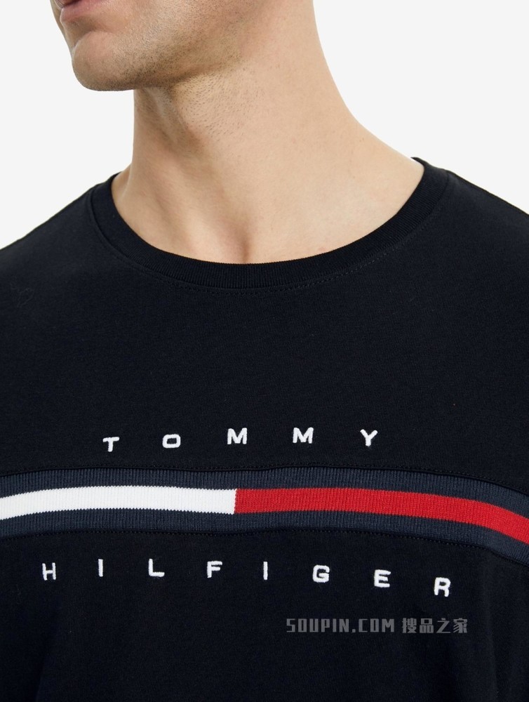 Tommy 男装经典百搭纯棉刺绣LOGO圆领短袖T恤C817849807
