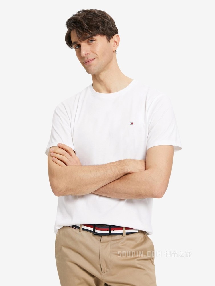 Tommy 春夏男装都市休闲纯棉舒适透气小绣标圆领短袖T恤68677
