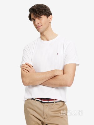 Tommy 春夏男装都市休闲纯棉舒适透气小绣标圆领短袖T恤68677