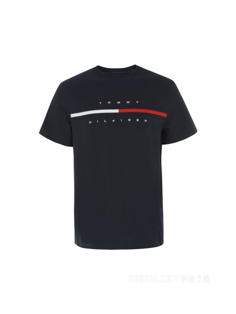Tommy 男装经典百搭纯棉刺绣LOGO圆领短袖T恤C817849807