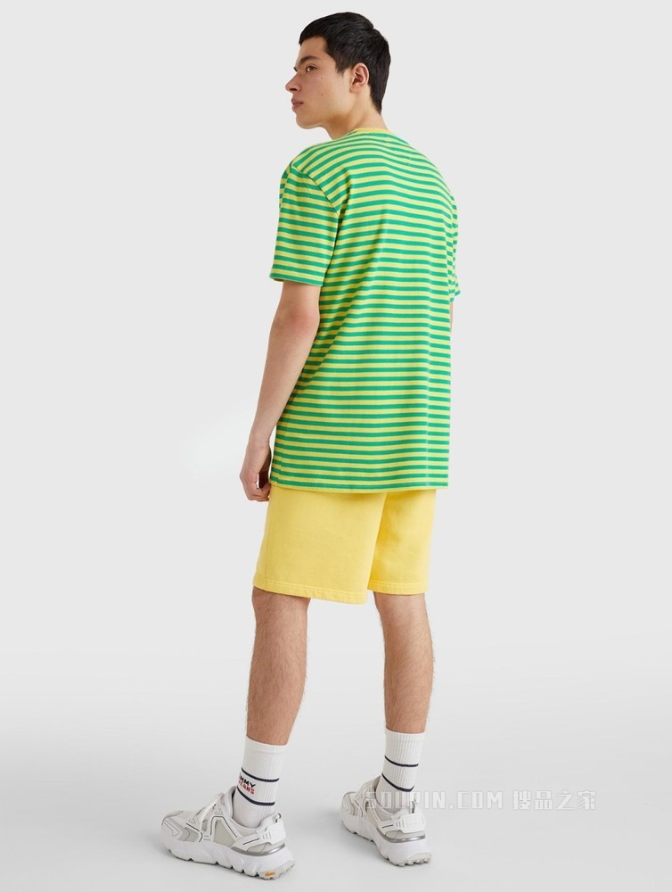 Tommy【特殊系列】22新款春夏男装纯棉撞色条纹旗标短袖T恤14943