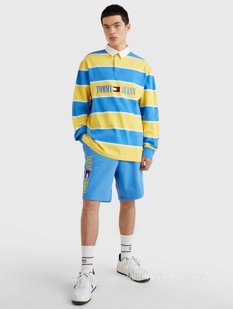 Tommy【特殊系列】22新款春夏男装学院风纯棉条纹长袖POLO衫14949