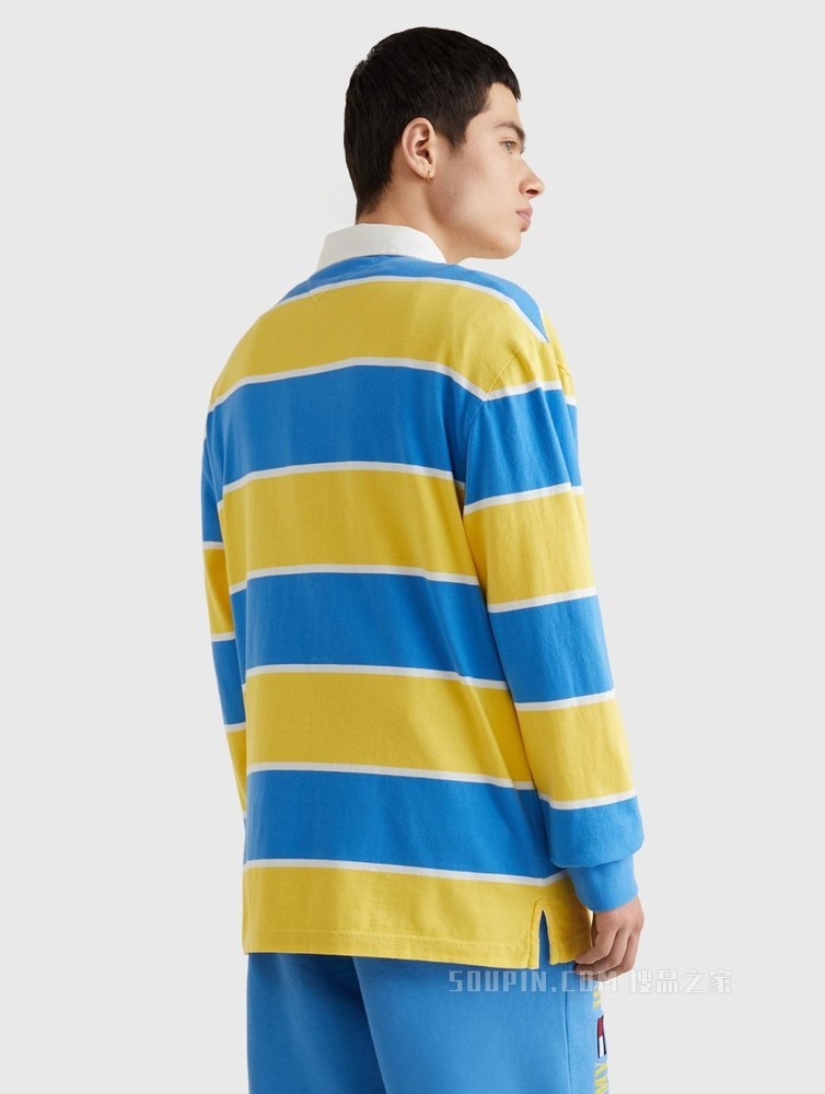 Tommy【特殊系列】22新款春夏男装学院风纯棉条纹长袖POLO衫14949