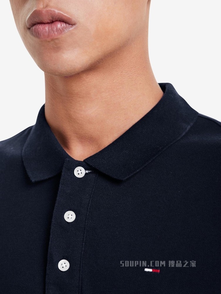 Tommy 春夏男装时尚珠地棉网眼透气刺绣翻领修身短袖POLO衫04266