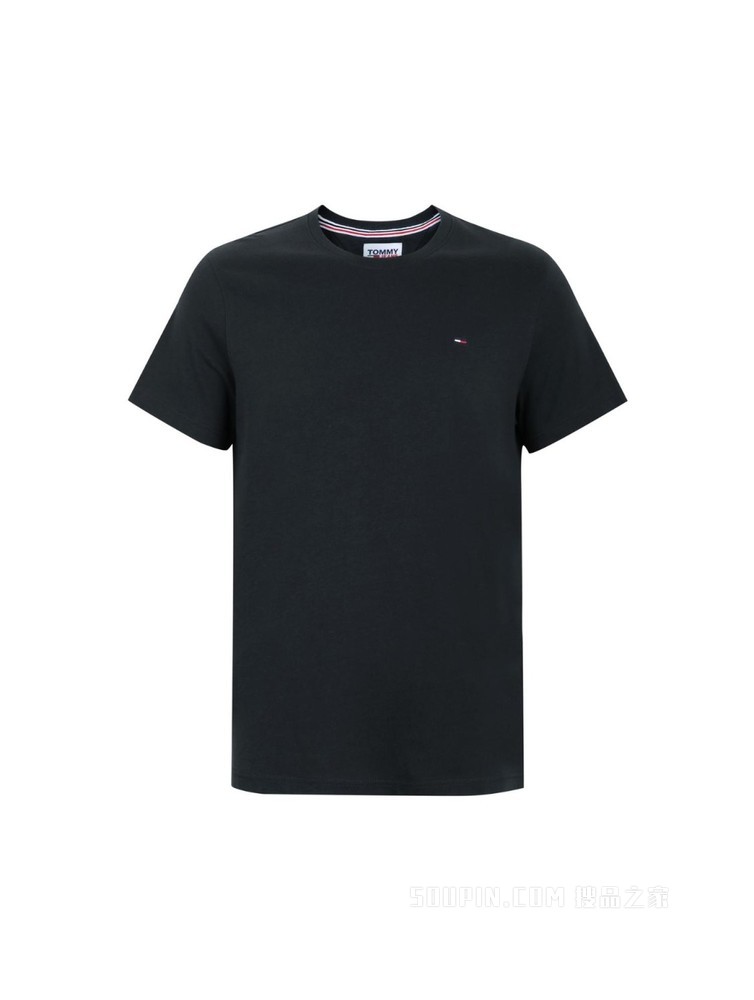Tommy 男装经典简约纯棉刺绣旗标圆领短袖T恤DM0DM04411
