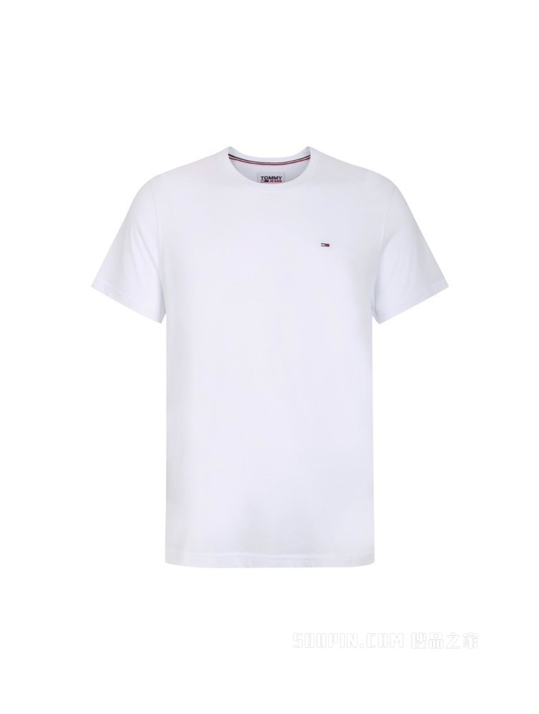Tommy 男装经典简约纯棉刺绣旗标圆领短袖T恤DM0DM04411