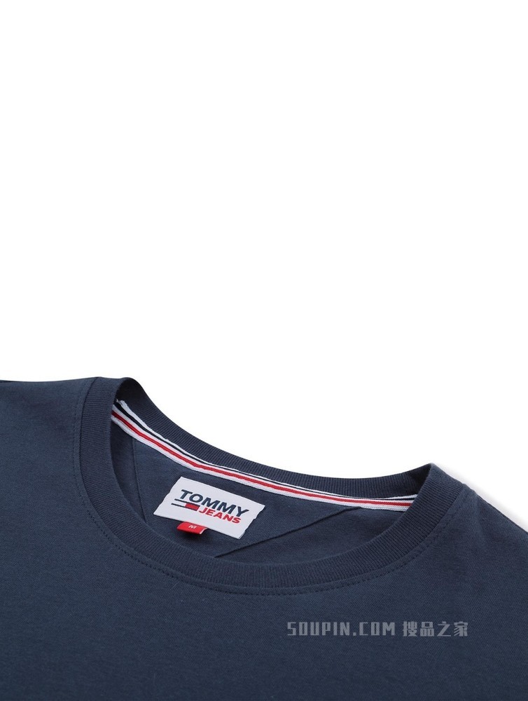 Tommy 男装经典简约纯棉刺绣旗标圆领短袖T恤DM0DM04411