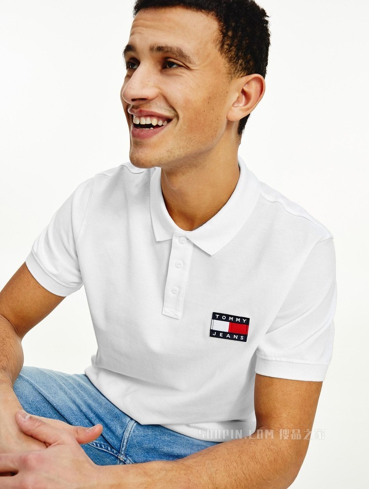 Tommy 男装经典青春流行珠地棉旗帜标识短袖POLO衫DM0DM10327