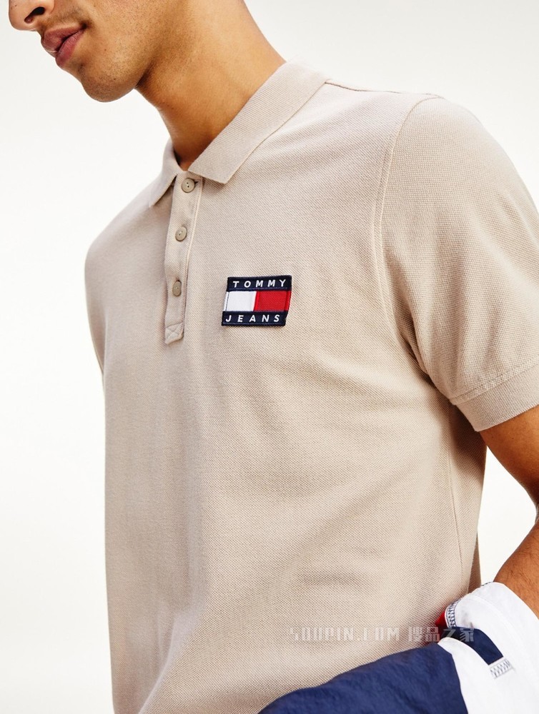 Tommy 男装经典青春流行珠地棉旗帜标识短袖POLO衫DM0DM10327