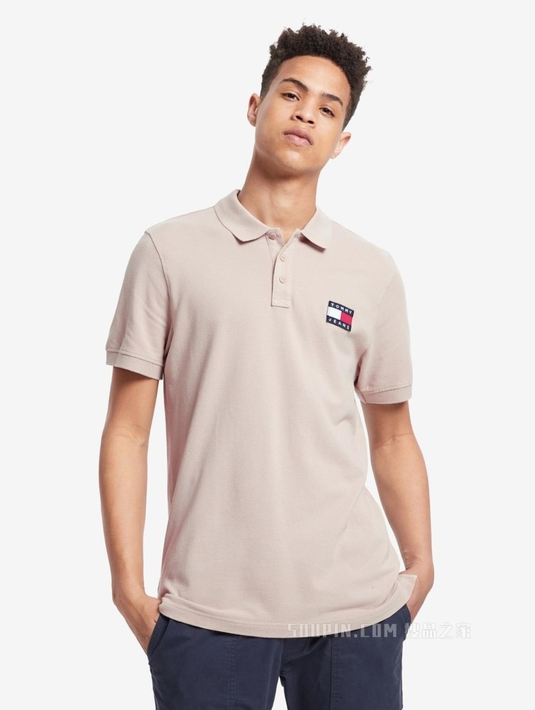 Tommy 男装经典青春流行珠地棉旗帜标识短袖POLO衫DM0DM10327