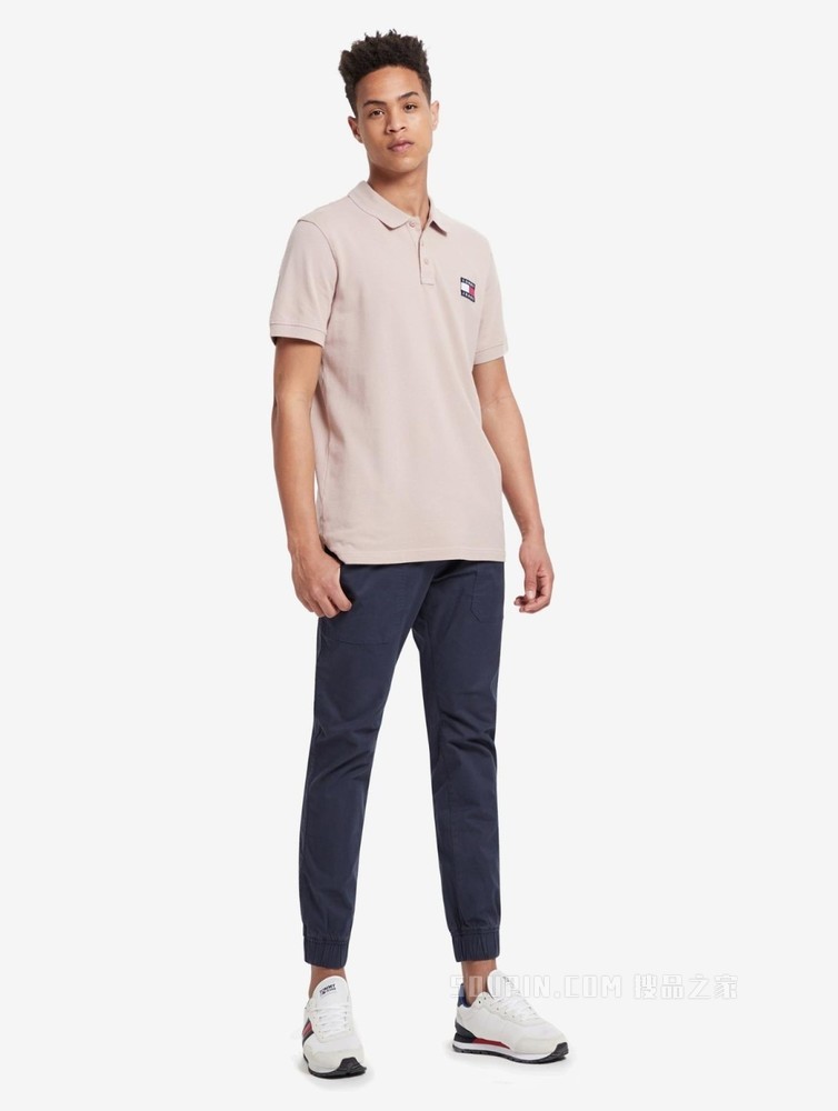 Tommy 男装经典青春流行珠地棉旗帜标识短袖POLO衫DM0DM10327