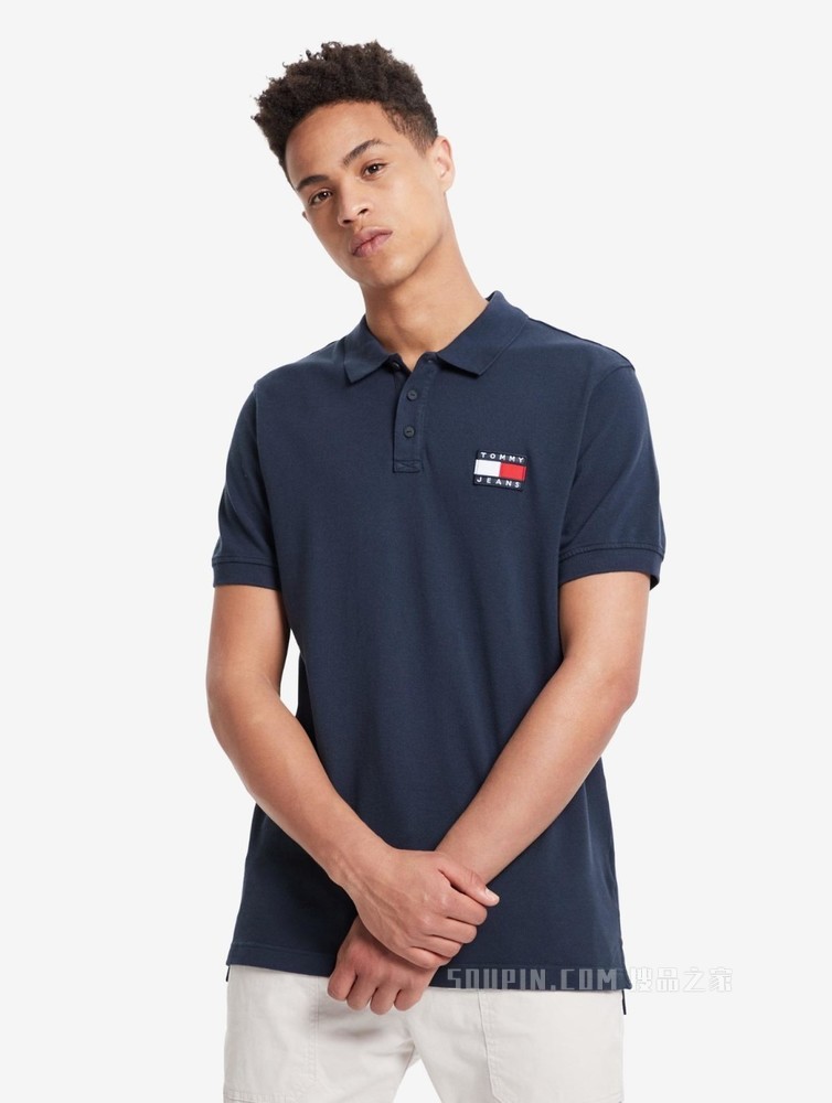 Tommy 男装经典青春流行珠地棉旗帜标识短袖POLO衫DM0DM10327