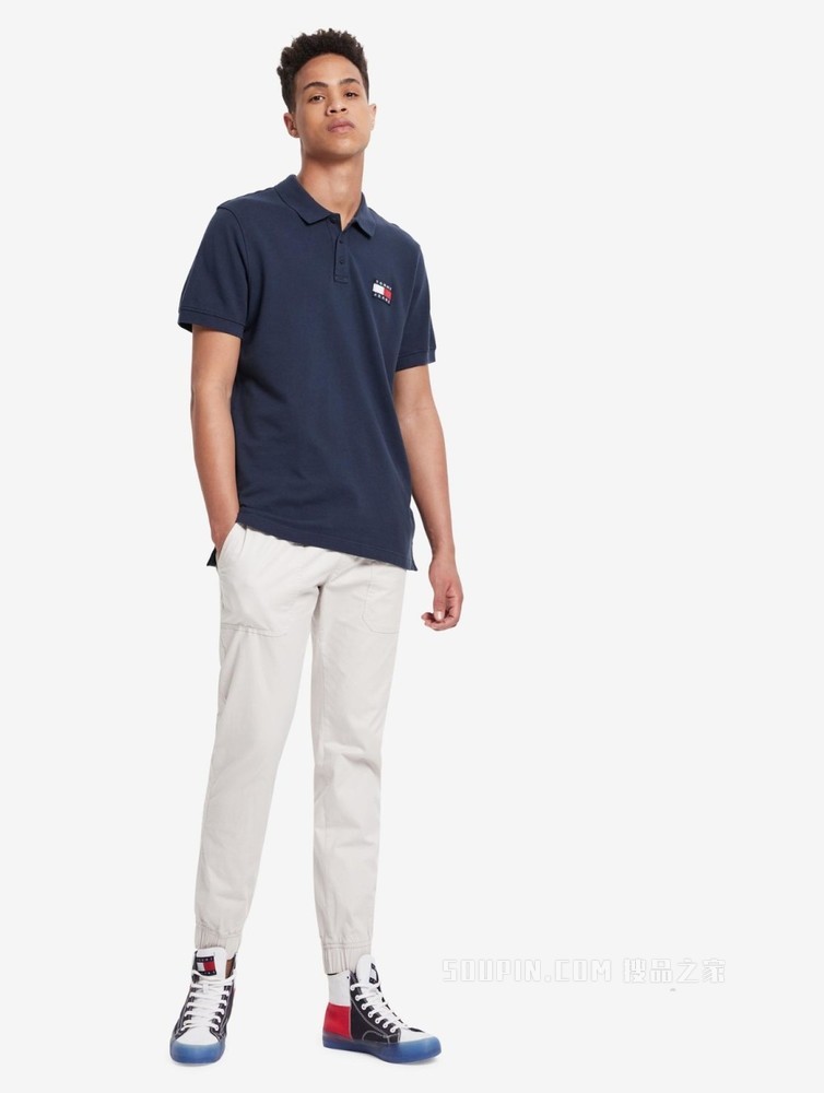 Tommy 男装经典青春流行珠地棉旗帜标识短袖POLO衫DM0DM10327