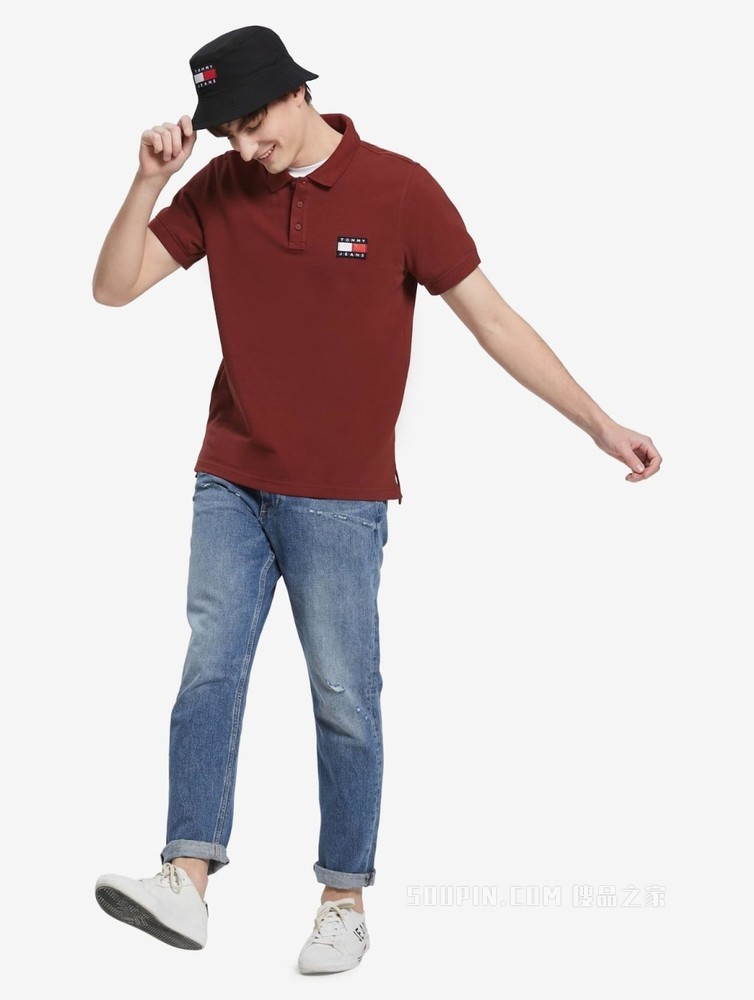 Tommy 22新款春夏男装休闲透气珠地棉刺绣LOGO短袖POLO衫09444