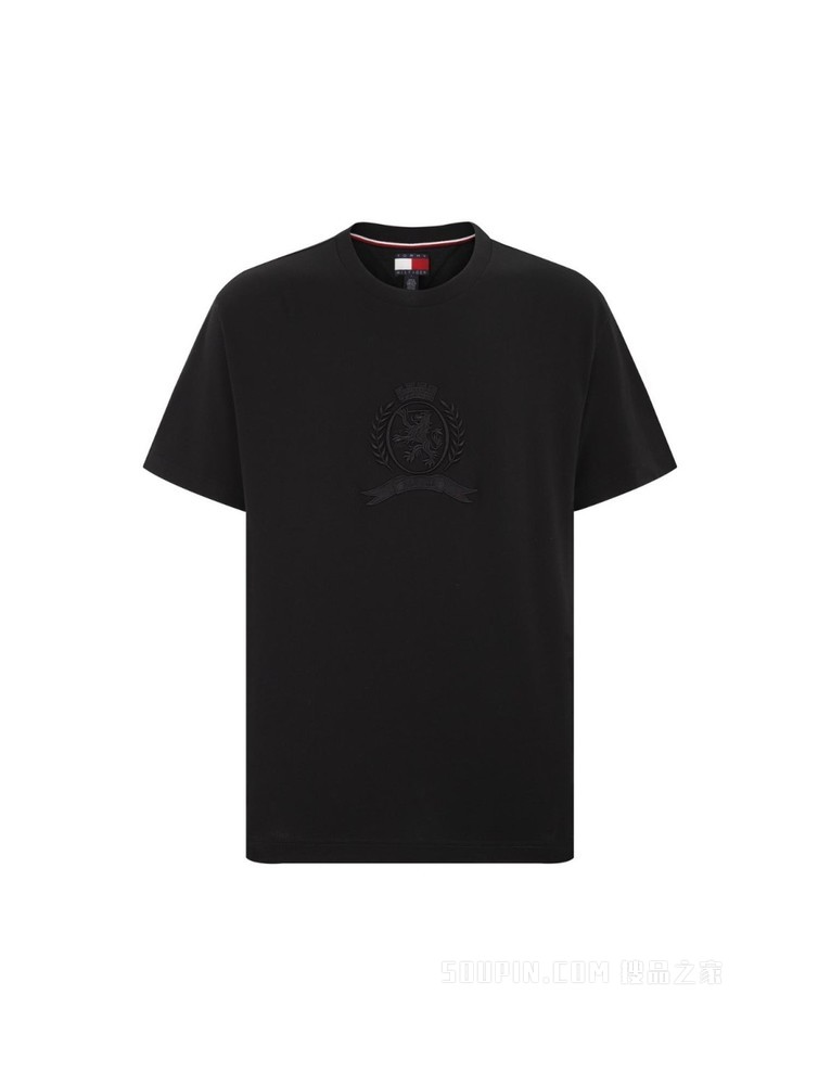 Tommy 22新款春夏男装潮流休闲纯棉刺绣徽章短袖T恤MW0MW22207
