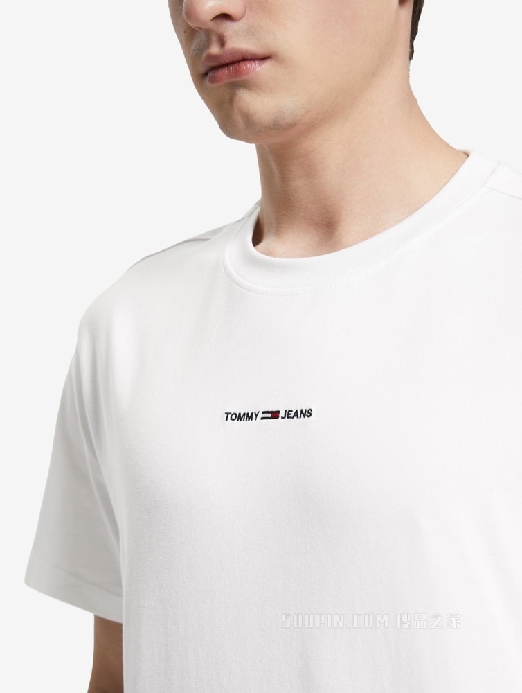 Tommy 22新款春夏男女同款经典休闲纯棉刺绣字母圆领短袖T恤13393